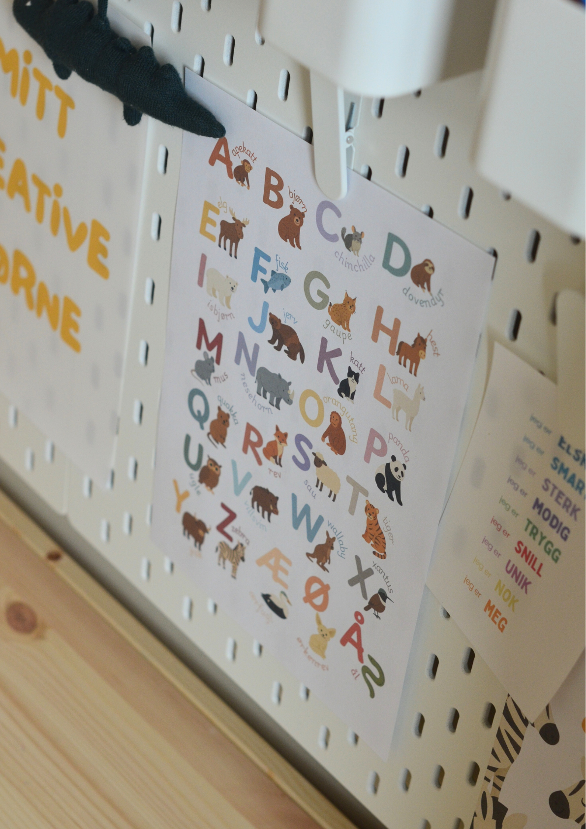 Alfabetet med dyr - Print ut selv