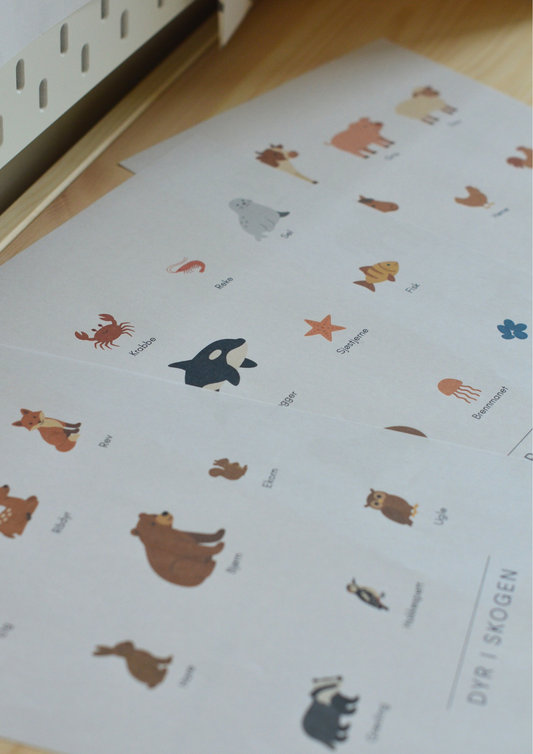 Dyr i skogen – Print ut selv