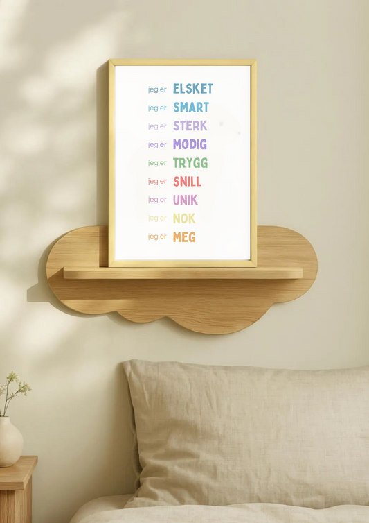 “Jeg er”-plakat med 9 affirmasjoner