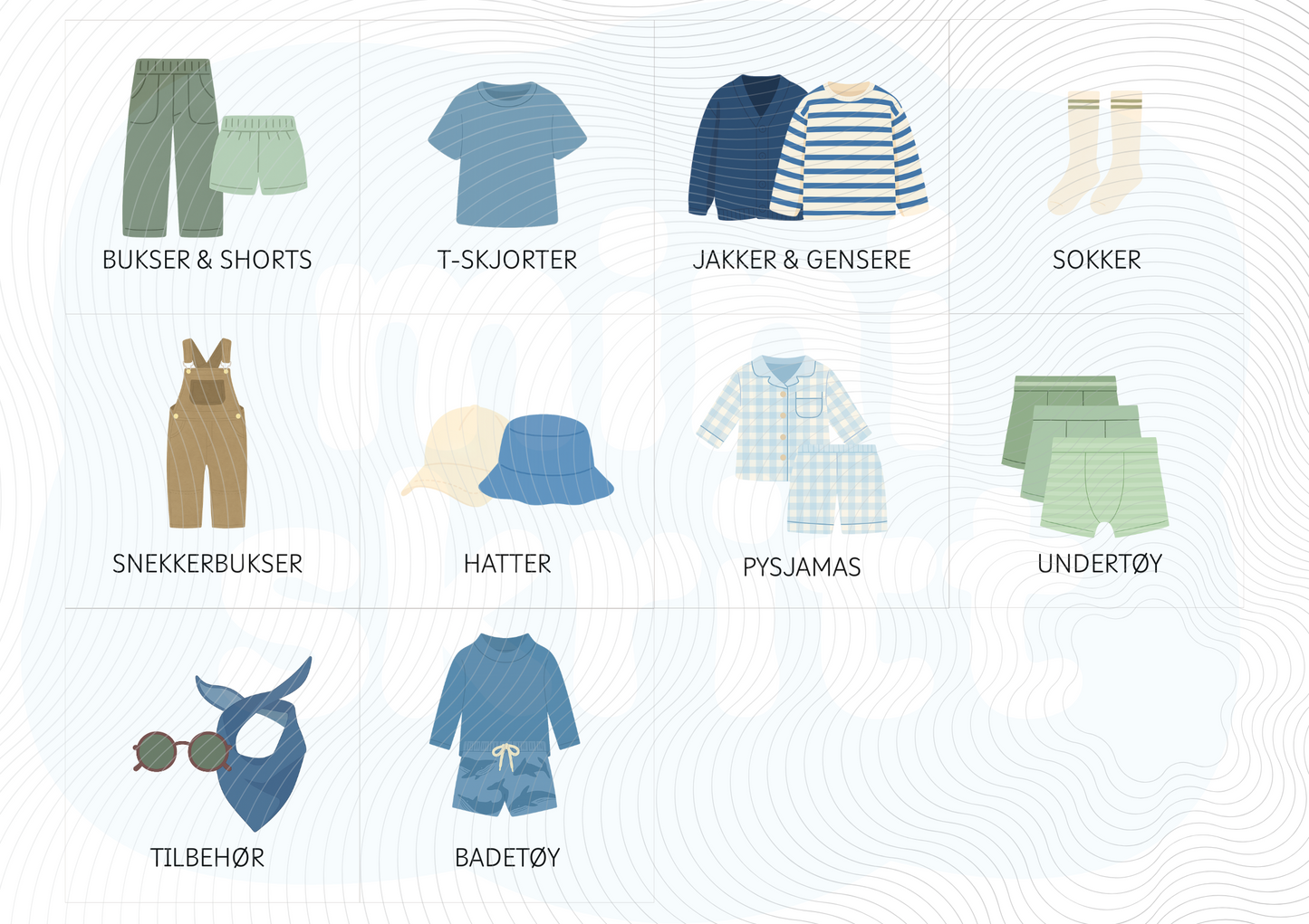 Organiser klesskapet - Gutt - Print ut selv