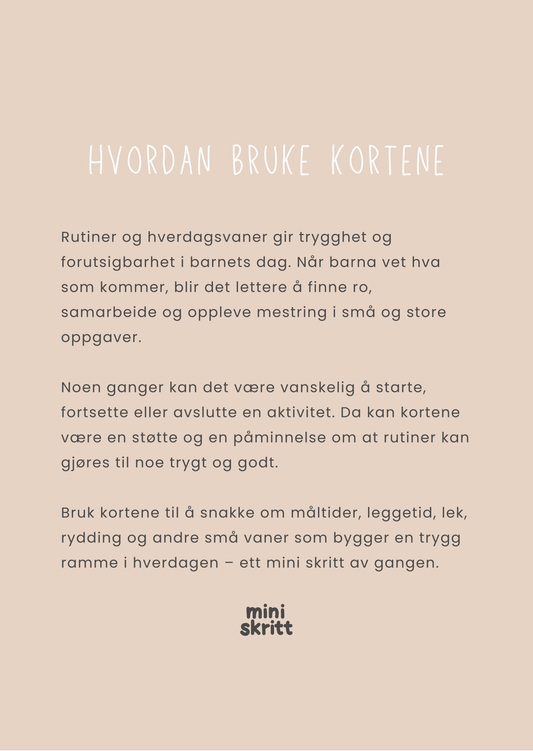 Samtalekort - Rutiner & hverdagsvaner - 20 kort - Print ut selv