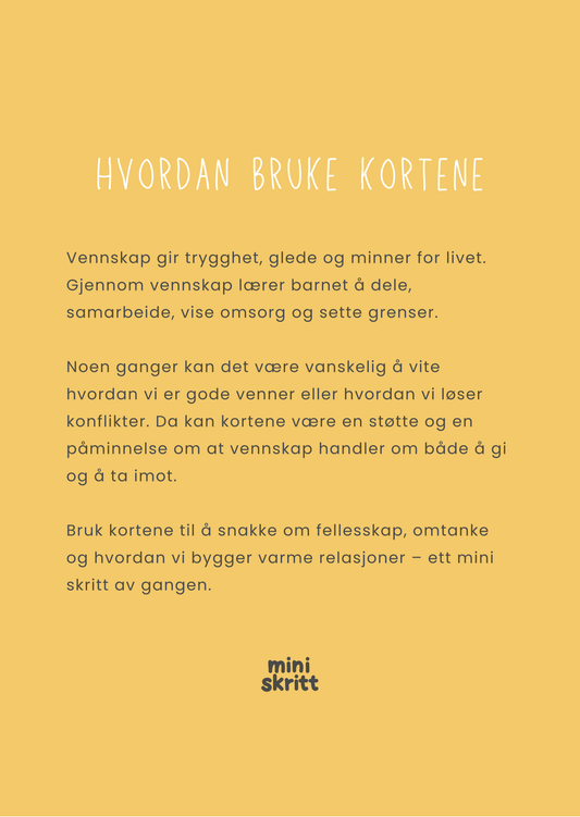 Samtalekort - Vennskap - 20 kort - Print ut selv