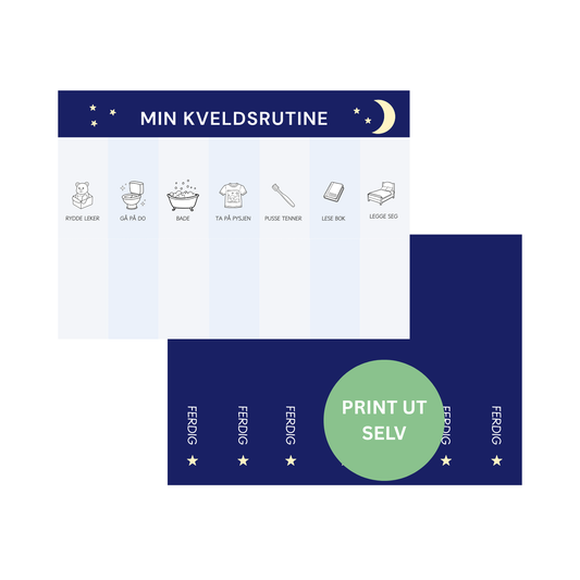 Min kveldsrutine - Nøytral - Print ut selv