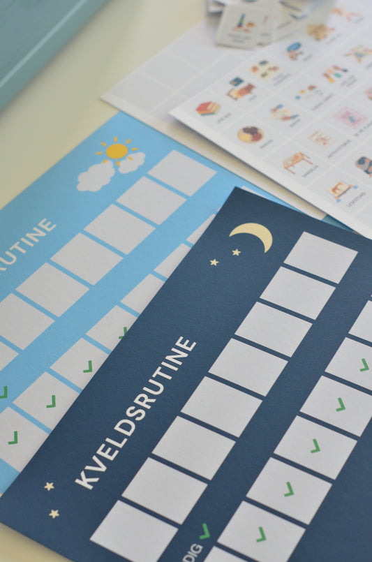 Morgen og kveldsrutine – visuell sjekkliste for småbarn (70 ikoner) - Print ut selv