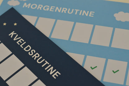 Morgen og kveldsrutine – visuell sjekkliste for småbarn (70 ikoner) - Print ut selv