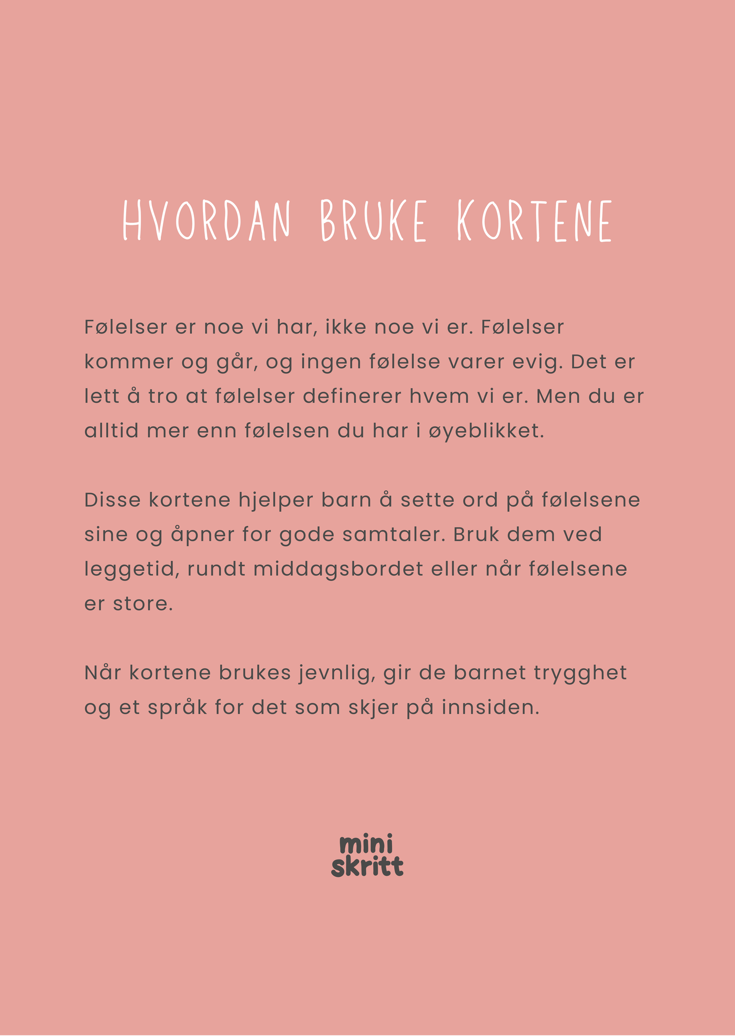 Samtalekort - Følelser – 40 kort - Print ut selv