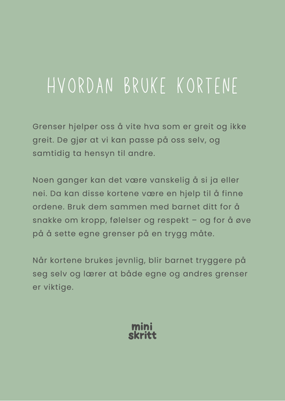 Samtalekort - Grensesetting – 20 kort - Print ut selv