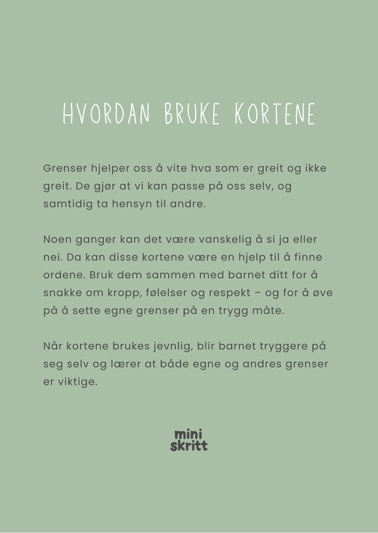 Samtalekort - Grensesetting – 20 kort - Print ut selv