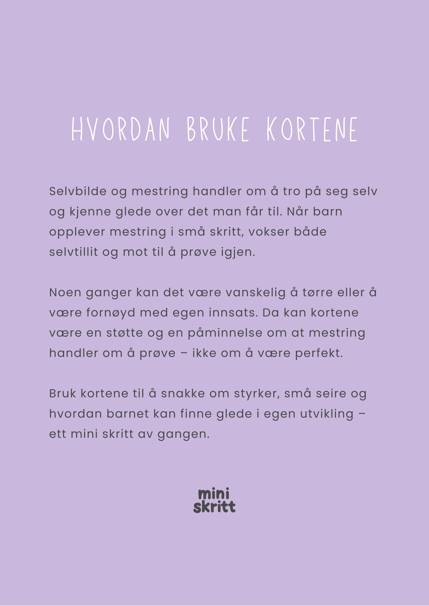 Samtalekort - Selvbilde & mestring - 20 kort - Print ut selv