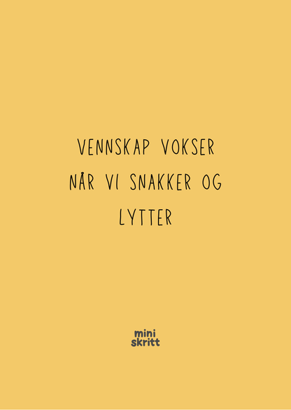 Samtalekort - Vennskap - 20 kort - Print ut selv