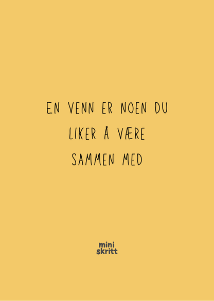 Samtalekort - Vennskap - 20 kort - Print ut selv