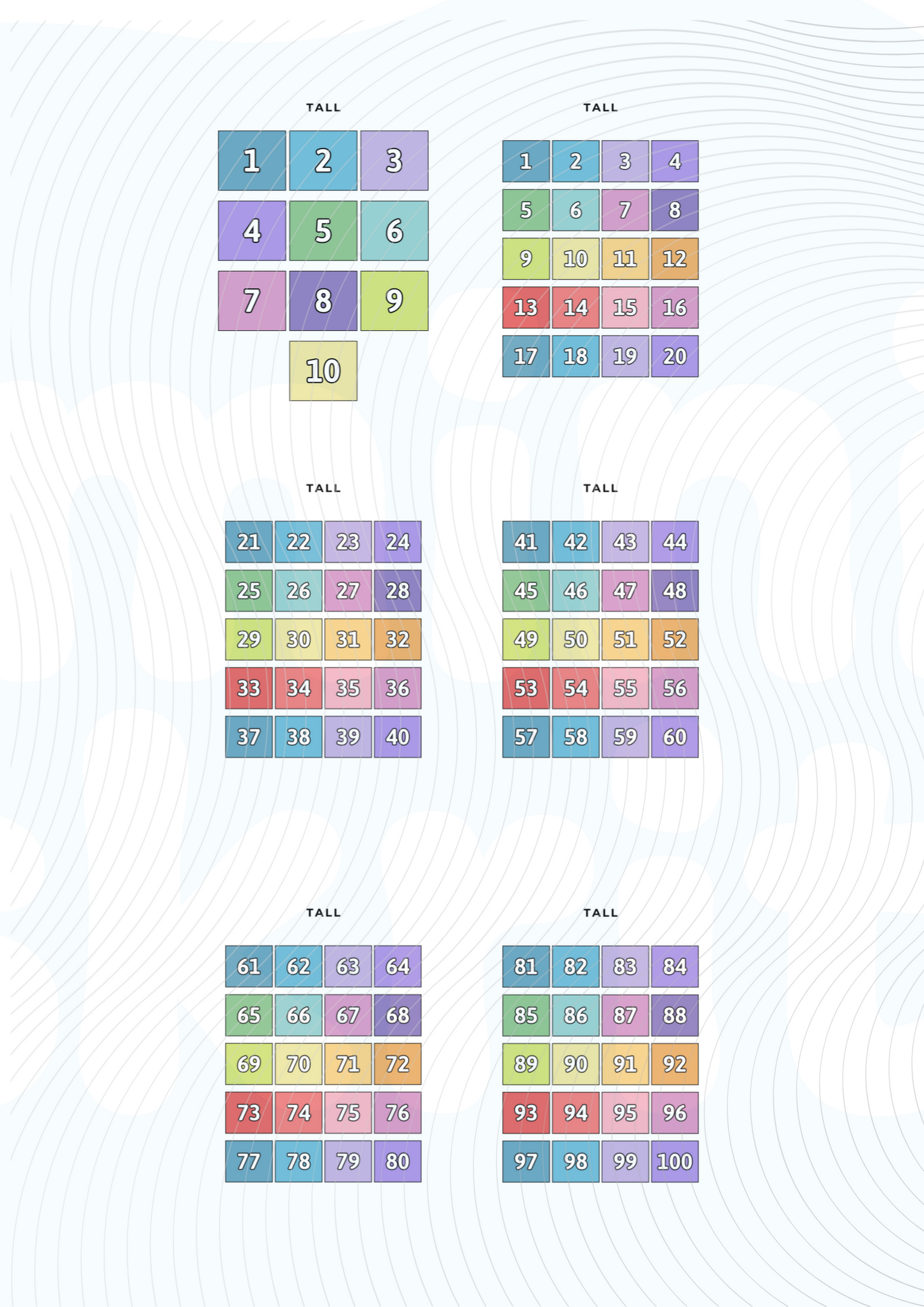Tall 1-100 - Farger - Bundle - PDF